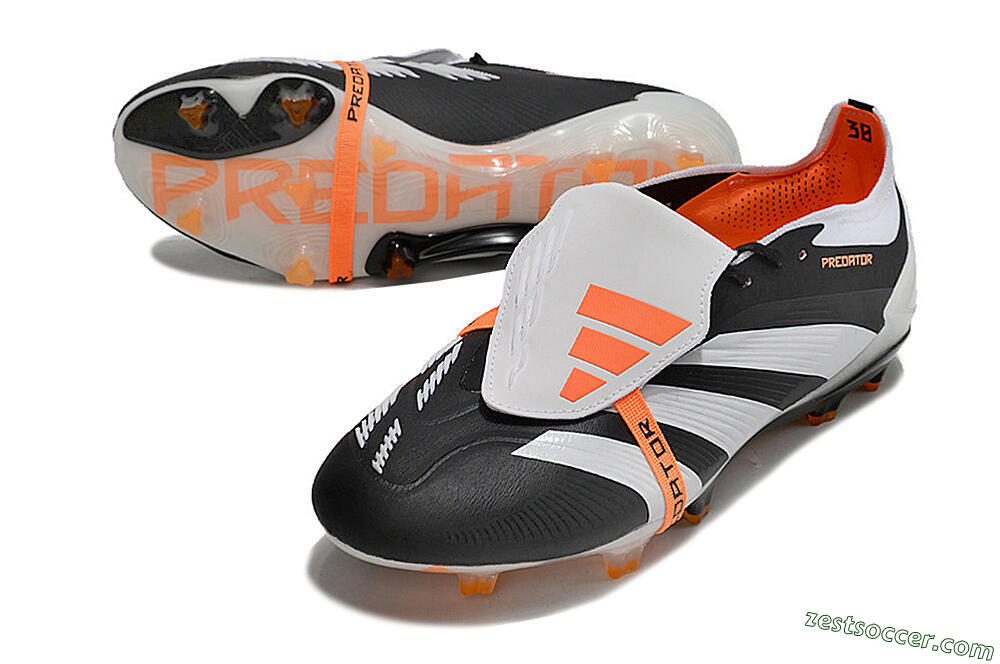 Adidas Predator Elite Foldover Tongue FG Low-Tops Soccer Cleats - White/Black/Orange 3
