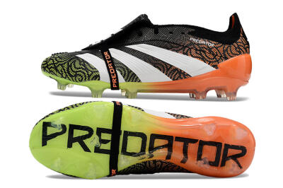 Adidas Predator Elite Foldover Tongue FG Low-Tops Soccer Cleats - Black/White/Green