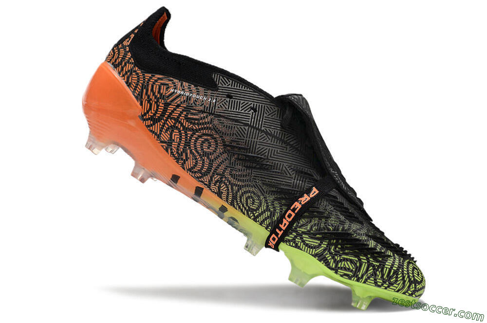 Adidas Predator Elite Foldover Tongue FG Low-Tops Soccer Cleats - Black/White/Green 4