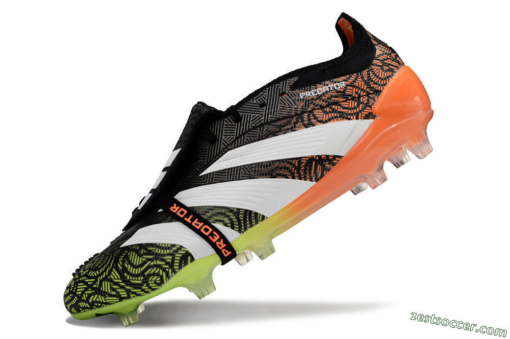 Adidas Predator Elite Foldover Tongue FG Low-Tops Soccer Cleats - Black/White/Green 5