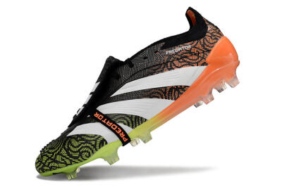 Adidas Predator Elite Foldover Tongue FG Low-Tops Soccer Cleats - Black/White/Green