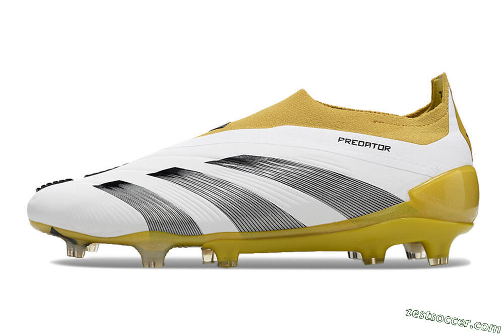 Adidas Predator Accuracy+ FG Low-Tops Soccer Cleats - White/Black/Yellow 2