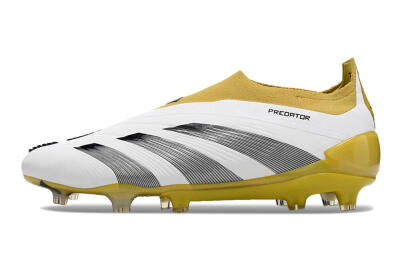 Adidas Predator Accuracy+ FG Low-Tops Soccer Cleats - White/Black/Yellow