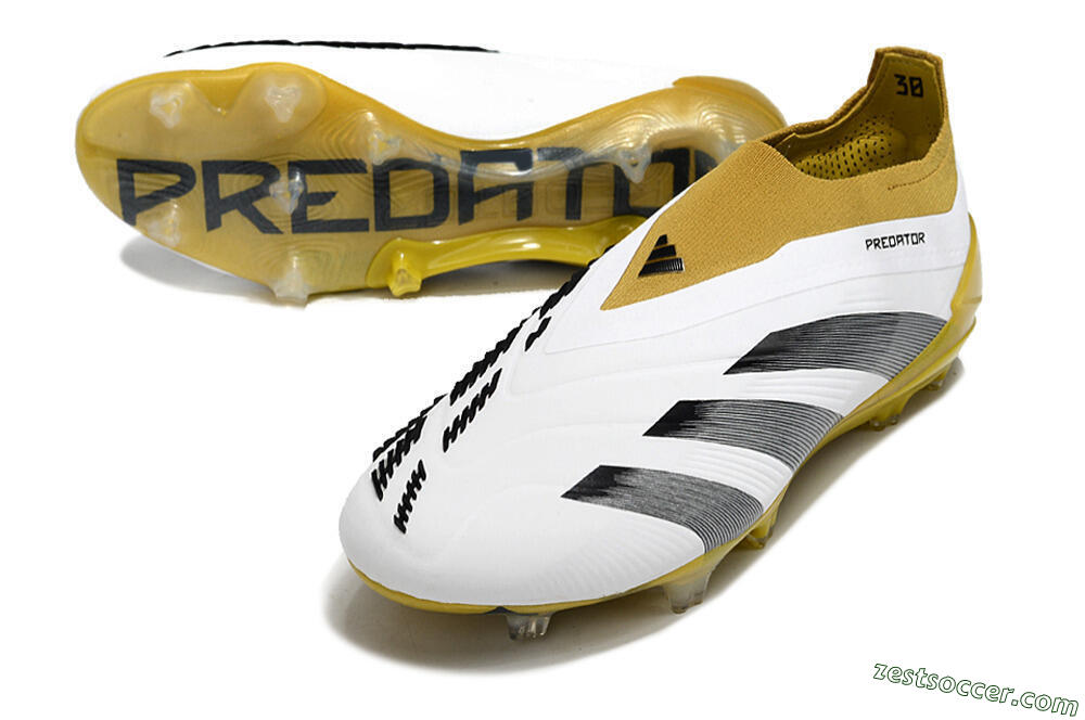 Adidas Predator Accuracy+ FG Low-Tops Soccer Cleats - White/Black/Yellow 3