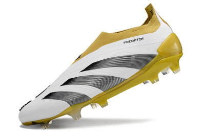 Adidas Predator Accuracy+ FG Low-Tops Soccer Cleats - White/Black/Yellow