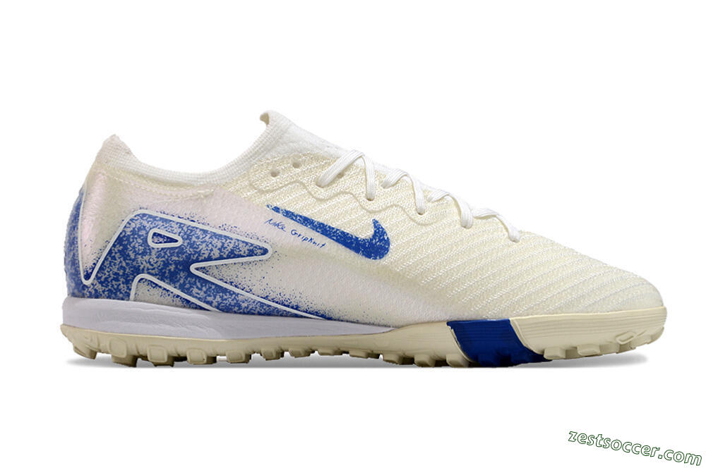 Nike Air Zoom Mercurial Vapor 16 Elite TF Low-Tops Soccer Shoes - Beige/Blue 7
