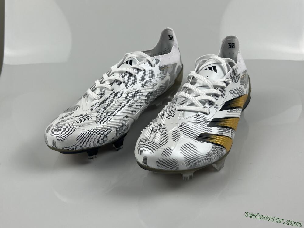 Adidas Predator Elite FG Low-Tops Soccer Cleats - White/Grey/Gold 7
