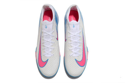 Nike Air Zoom Mercurial Vapor 16 Elite TF Low-Tops Soccer Shoes - White/Pink/Blue