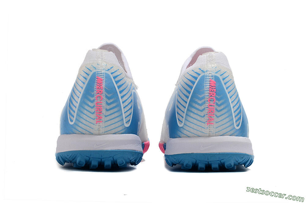 Nike Air Zoom Mercurial Vapor 16 Elite TF Low-Tops Soccer Shoes - White/Pink/Blue 7