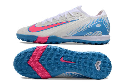 Nike Air Zoom Mercurial Vapor 16 Elite TF Low-Tops Soccer Shoes - White/Pink/Blue