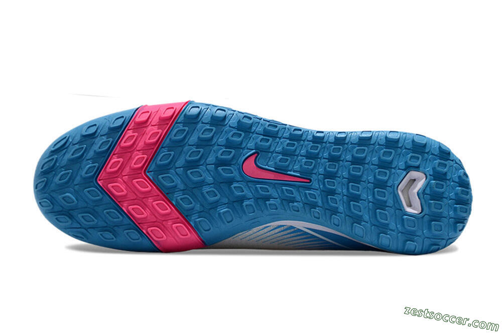 Nike Air Zoom Mercurial Vapor 16 Elite TF Low-Tops Soccer Shoes - White/Pink/Blue 6