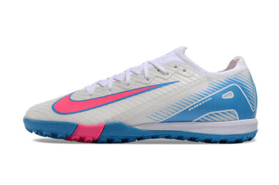 Nike Air Zoom Mercurial Vapor 16 Elite TF Low-Tops Soccer Shoes - White/Pink/Blue