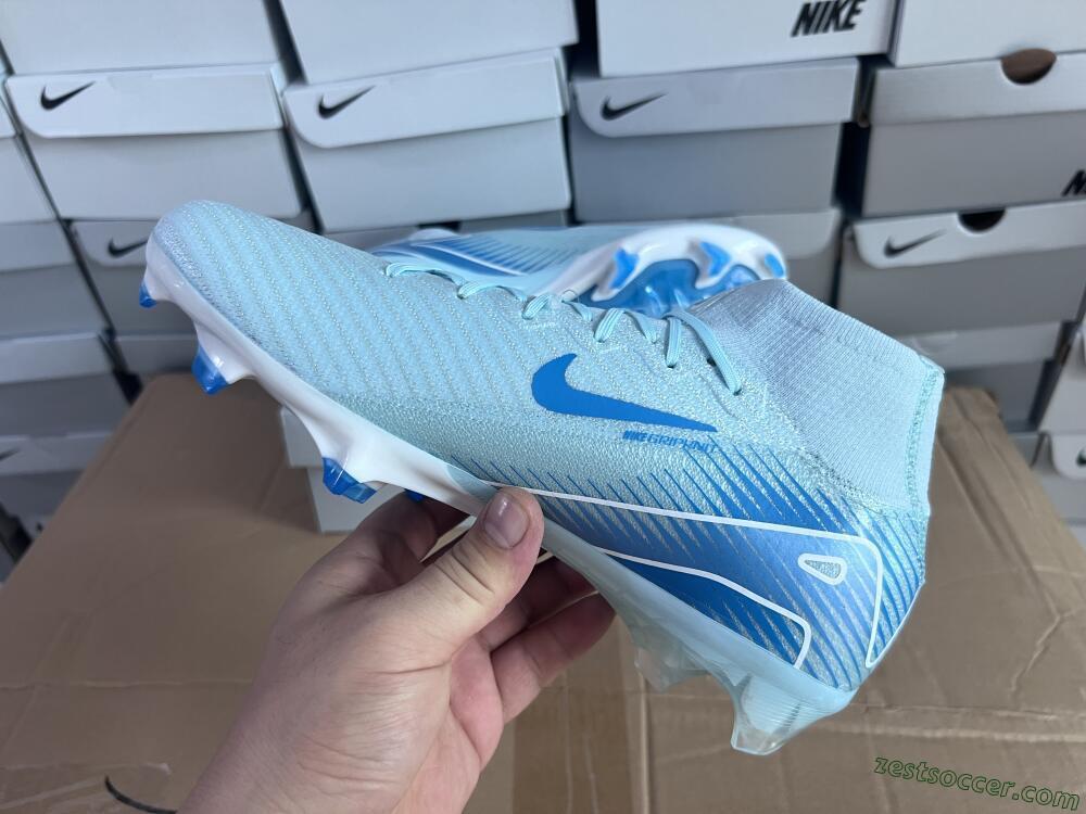 Nike Air Zoom Mercurial Superfly 10 Elite FG High-Tops Soccer Cleats - Jade/White/Blue