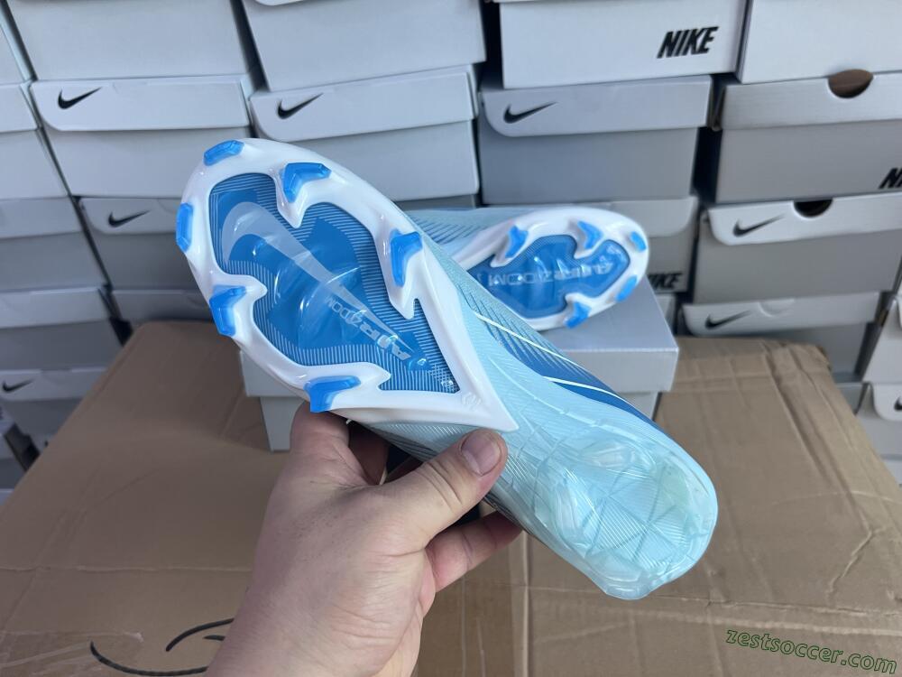 Nike Air Zoom Mercurial Superfly 10 Elite FG High-Tops Soccer Cleats - Jade/White/Blue