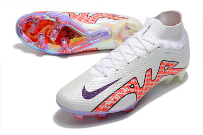 Nike Air Zoom Mercurial Superfly 9 Elite FG High-Tops Soccer Cleats - White/Red