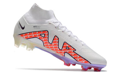 Nike Air Zoom Mercurial Superfly 9 Elite FG High-Tops Soccer Cleats - White/Red