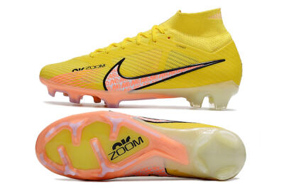 Nike Air Zoom Mercurial Superfly 9 Elite FG High-Tops Soccer Cleats - Yellow/Pink