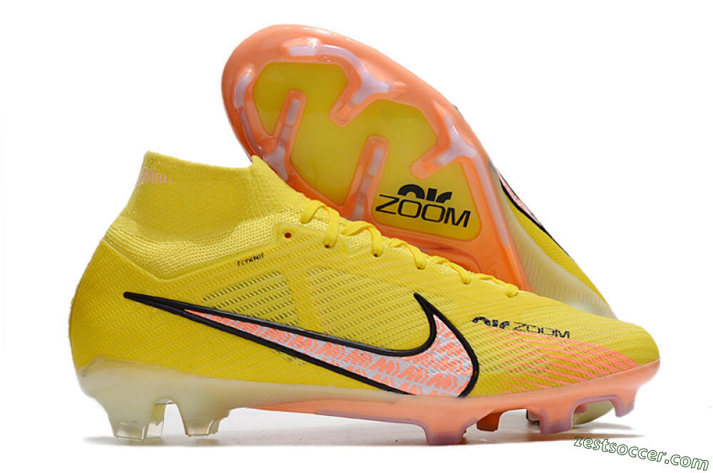 Nike Air Zoom Mercurial Superfly 9 Elite FG High-Tops Soccer Cleats - Yellow/Pink 0