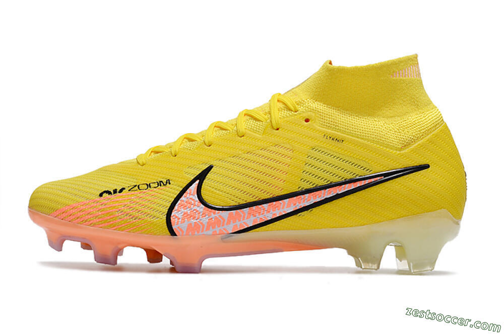 Nike Air Zoom Mercurial Superfly 9 Elite FG High-Tops Soccer Cleats - Yellow/Pink 2
