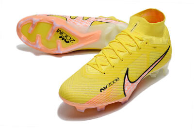 Nike Air Zoom Mercurial Superfly 9 Elite FG High-Tops Soccer Cleats - Yellow/Pink