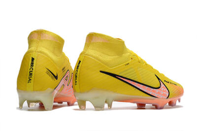 Nike Air Zoom Mercurial Superfly 9 Elite FG High-Tops Soccer Cleats - Yellow/Pink