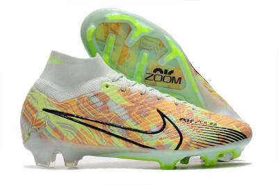 Nike Air Zoom Mercurial Superfly 9 Elite FG High-Tops Soccer Cleats - Blue/Green