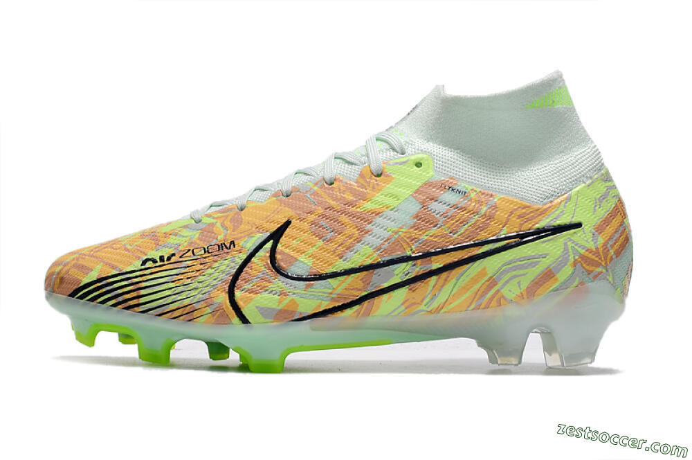 Nike Air Zoom Mercurial Superfly 9 Elite FG High-Tops Soccer Cleats - Blue/Green 2