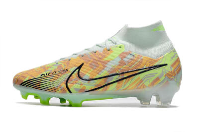 Nike Air Zoom Mercurial Superfly 9 Elite FG High-Tops Soccer Cleats - Blue/Green