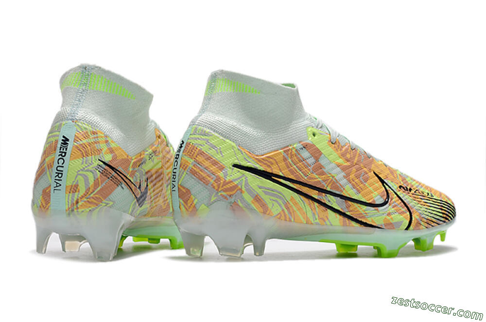Nike Air Zoom Mercurial Superfly 9 Elite FG High-Tops Soccer Cleats - Blue/Green 6
