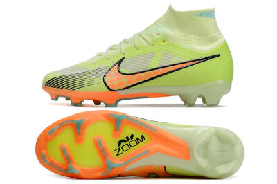 Nike Air Zoom Mercurial Superfly 9 Elite FG High-Tops Soccer Cleats - Green/Orange