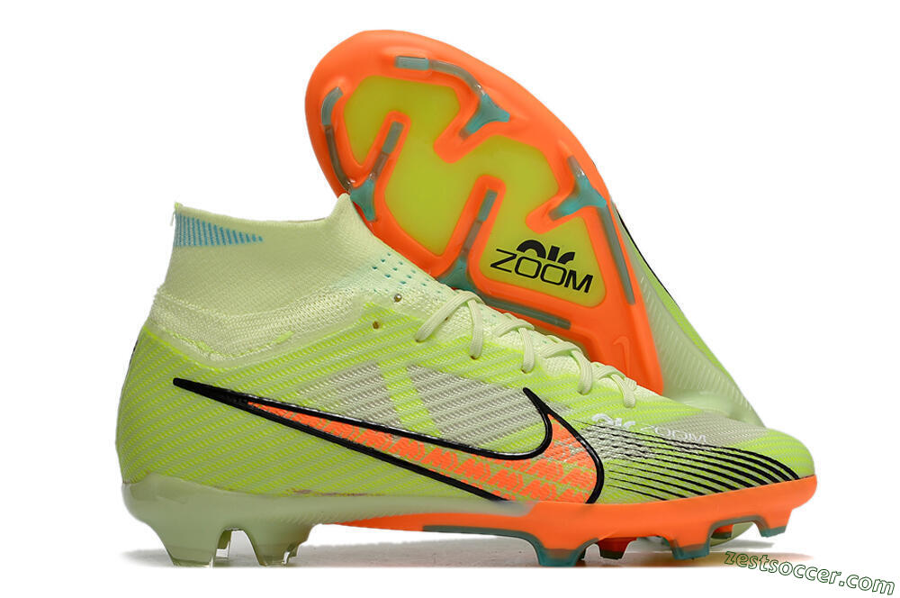 Nike Air Zoom Mercurial Superfly 9 Elite FG High-Tops Soccer Cleats - Green/Orange 0