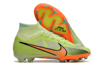 Nike Air Zoom Mercurial Superfly 9 Elite FG High-Tops Soccer Cleats - Green/Orange