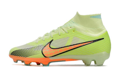 Nike Air Zoom Mercurial Superfly 9 Elite FG High-Tops Soccer Cleats - Green/Orange