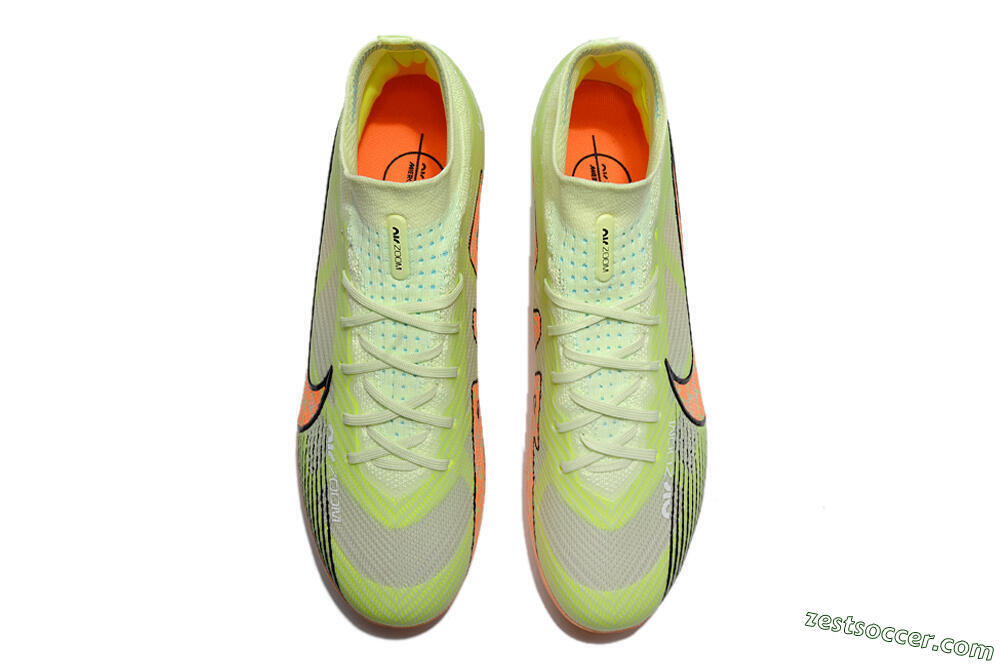 Nike Air Zoom Mercurial Superfly 9 Elite FG High-Tops Soccer Cleats - Green/Orange 4