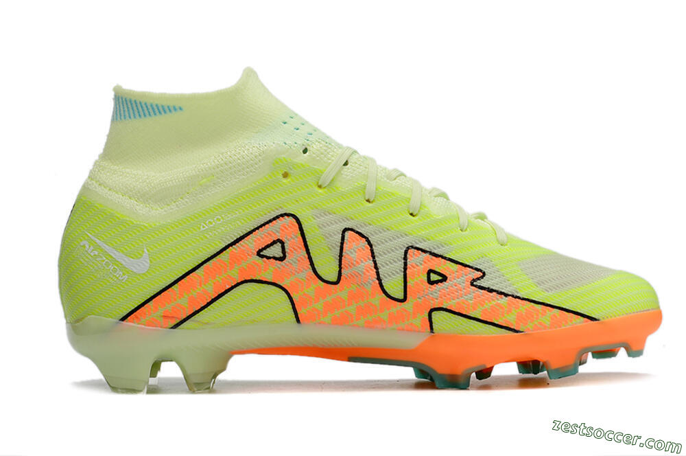 Nike Air Zoom Mercurial Superfly 9 Elite FG High-Tops Soccer Cleats - Green/Orange 7