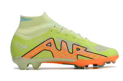 Nike Air Zoom Mercurial Superfly 9 Elite FG High-Tops Soccer Cleats - Green/Orange