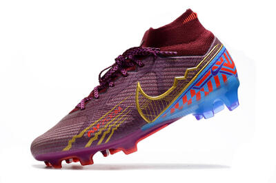 Nike Air Zoom Mercurial Superfly 9 Elite FG High-Tops Soccer Cleats - Purple/Blue/Gold