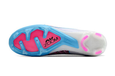 Nike Air Zoom Mercurial Superfly 9 Elite FG High-Tops Soccer Cleats - White/Blue/Pink