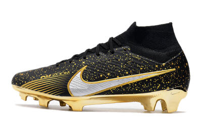 Nike Air Zoom Mercurial Superfly 9 Elite FG High-Tops Soccer Cleats - Black/Gold