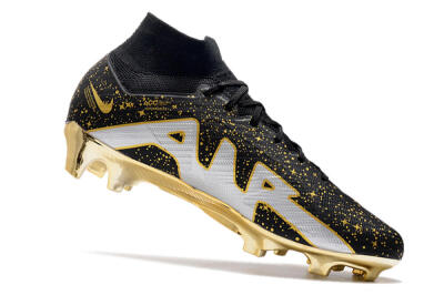 Nike Air Zoom Mercurial Superfly 9 Elite FG High-Tops Soccer Cleats - Black/Gold