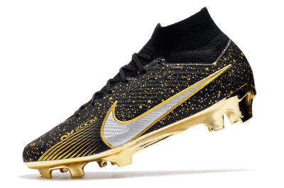 Nike Air Zoom Mercurial Superfly 9 Elite FG High-Tops Soccer Cleats - Black/Gold