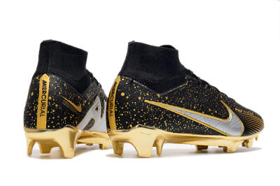 Nike Air Zoom Mercurial Superfly 9 Elite FG High-Tops Soccer Cleats - Black/Gold
