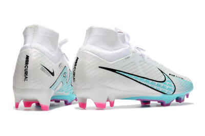 Nike Air Zoom Mercurial Superfly 9 Elite FG High-Tops Soccer Cleats - White/Blue/Black