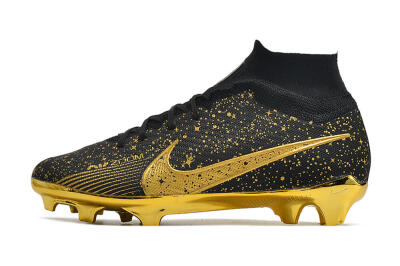 Nike Air Zoom Mercurial Superfly 9 Elite FG High-Tops Soccer Cleats - White/Gold/Silver
