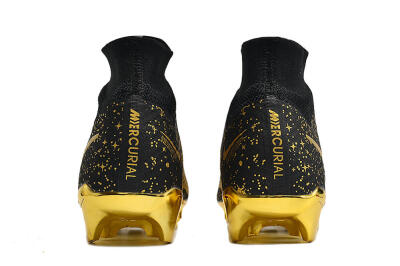 Nike Air Zoom Mercurial Superfly 9 Elite FG High-Tops Soccer Cleats - White/Gold/Silver