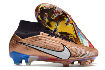 Nike Air Zoom Mercurial Vapor 15 Elite FG High-Tops Soccer Cleats - Gold/White/Black