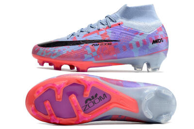 Nike Air Zoom Mercurial Superfly 9 Elite FG High-Tops Soccer Cleats - Blue/Purple/Pink