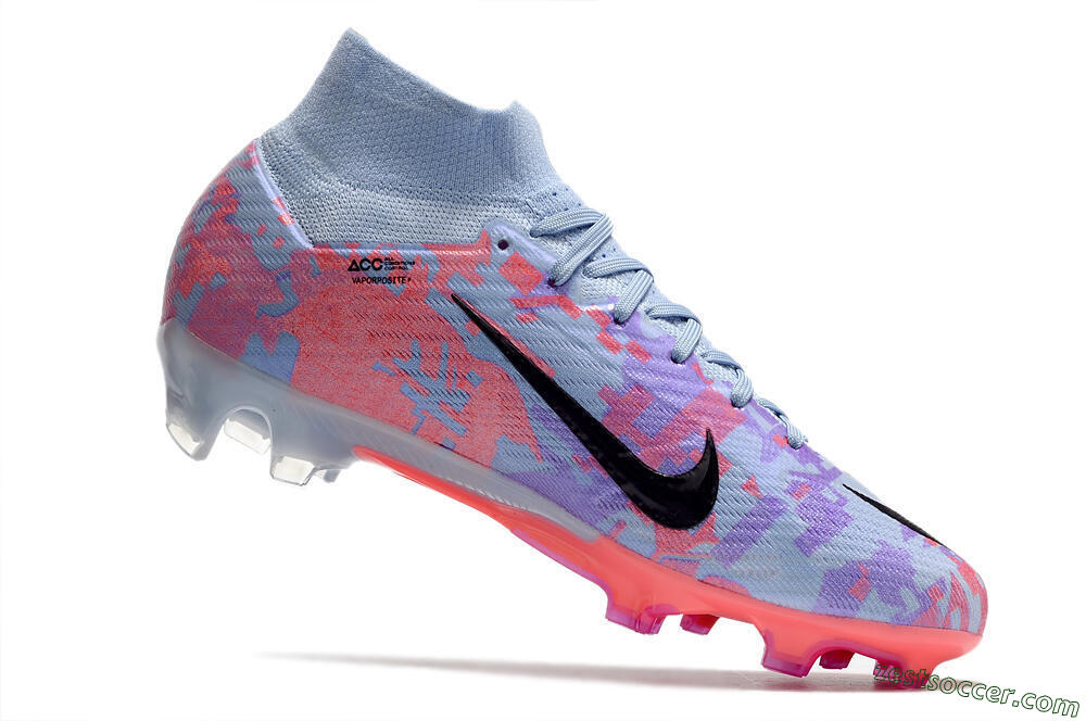 Nike Air Zoom Mercurial Superfly 9 Elite FG High-Tops Soccer Cleats - Blue/Purple/Pink 4