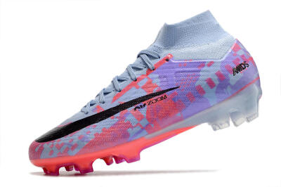 Nike Air Zoom Mercurial Superfly 9 Elite FG High-Tops Soccer Cleats - Blue/Purple/Pink