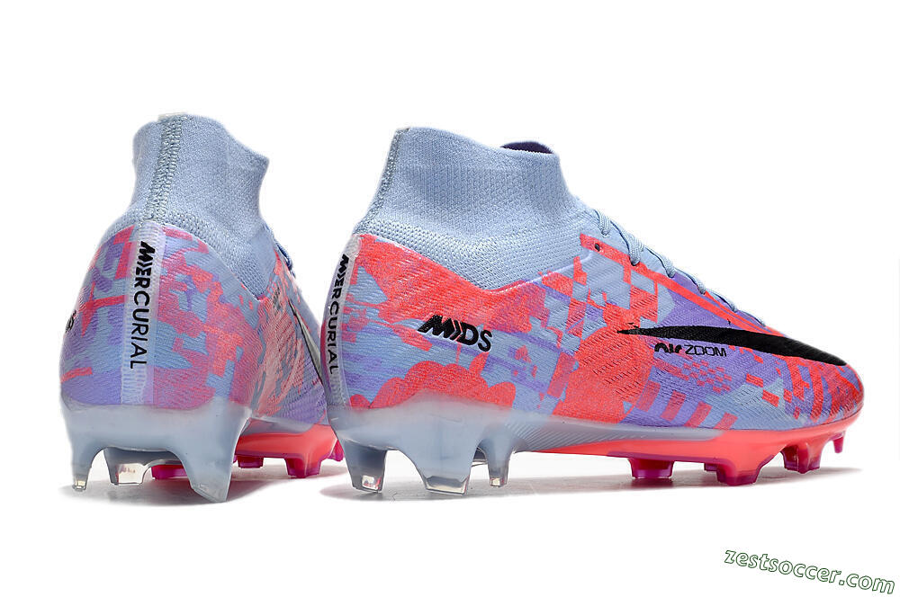 Nike Air Zoom Mercurial Superfly 9 Elite FG High-Tops Soccer Cleats - Blue/Purple/Pink 6